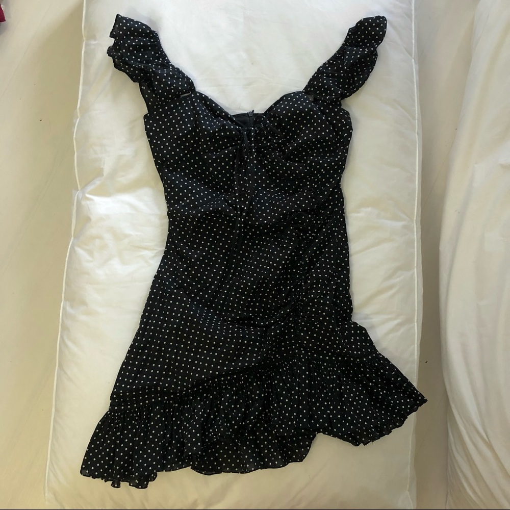 Wayne Cooper ruched ruffle mini dress